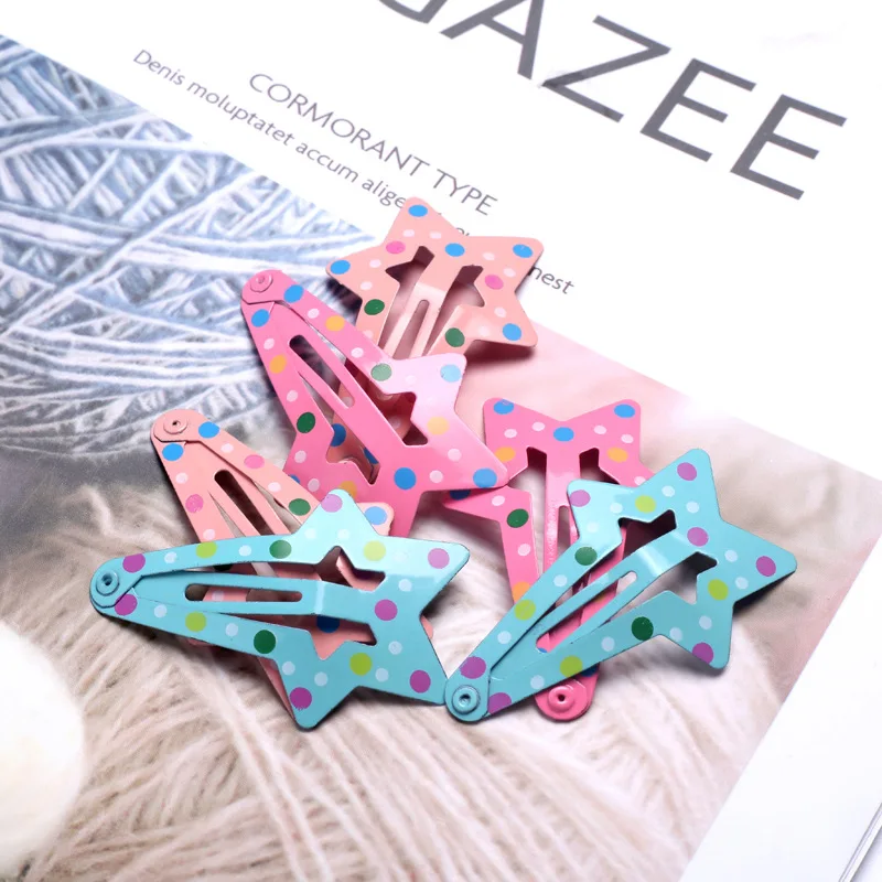 Заколки для волос Детские металлические в горошек форме звезды 1 шт. | Красота и