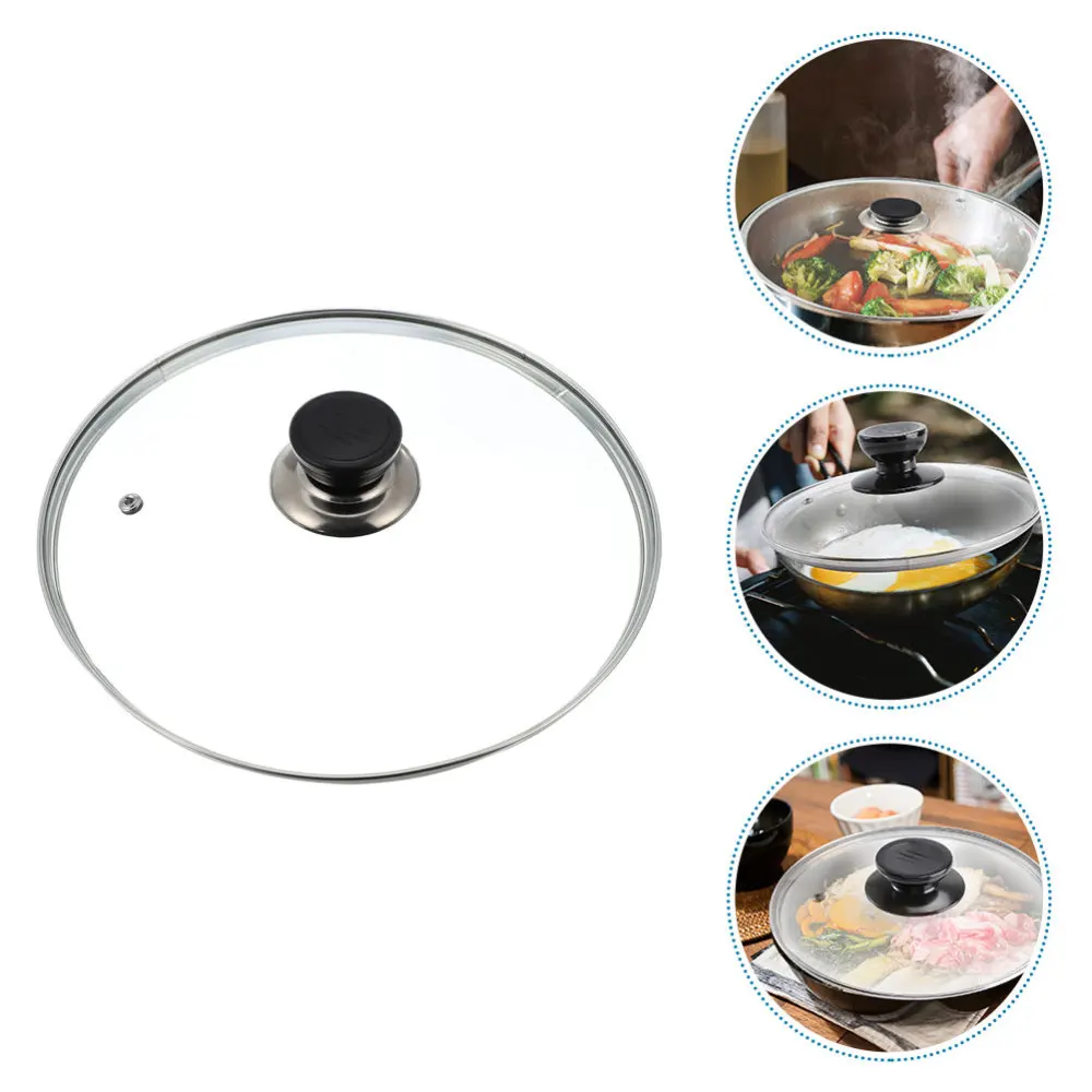 

1 Pc Replacement Pot Lid Transparent Tempered Glass Pot Pan Circular Cover