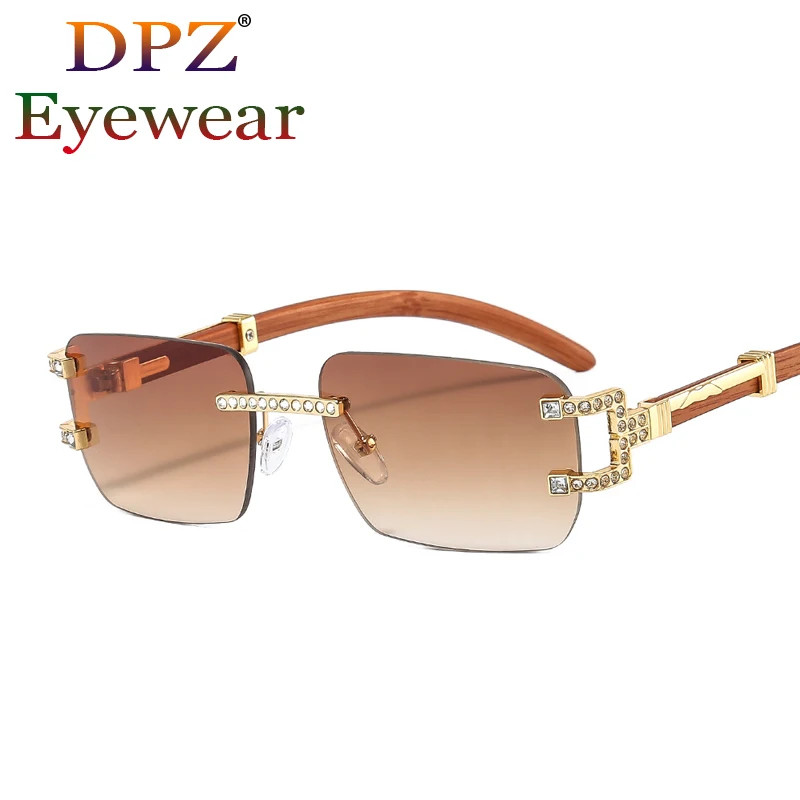 

2022 роскошные квадратные градиентные солнцезащитные очки без оправы с кристаллами для женщин модные популярные сексуальные солнцезащитные очки Стразы мужские очки в стиле хип-хоп