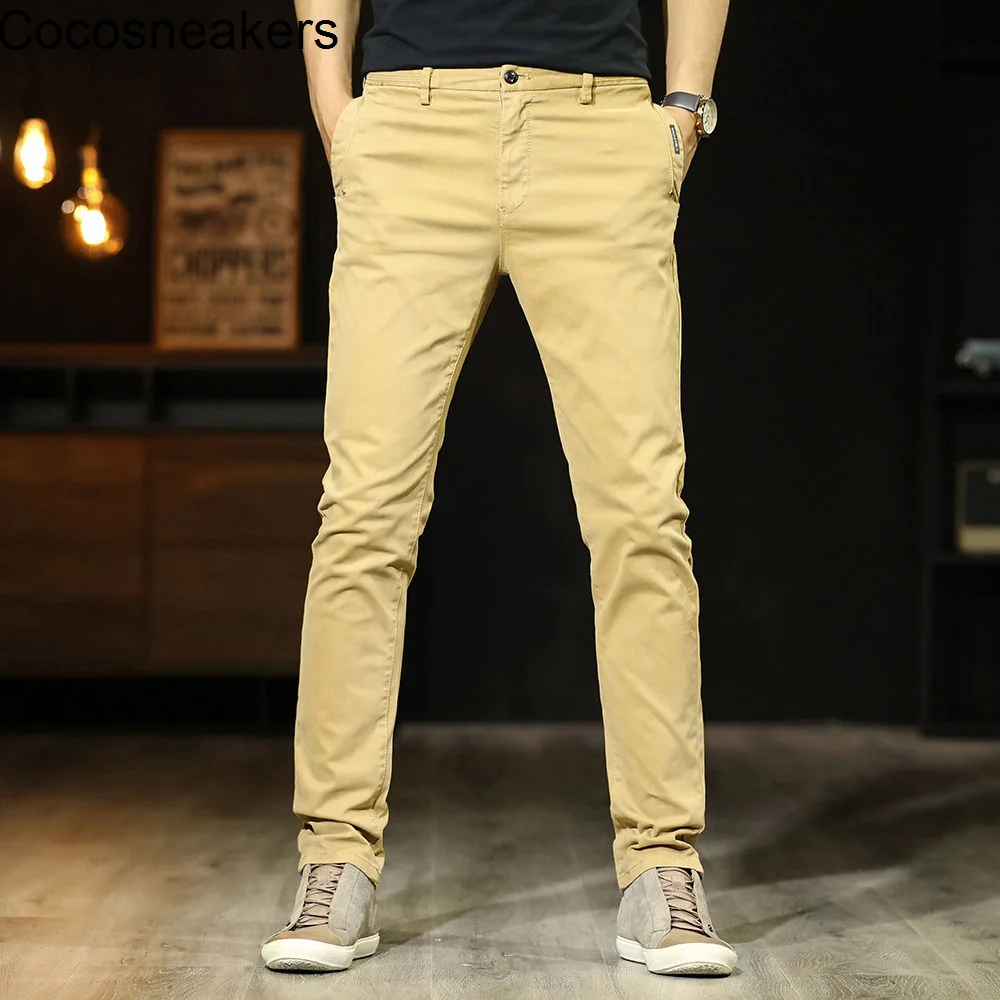 

Heavy washed retro urban labeling elastic Casual Pants control