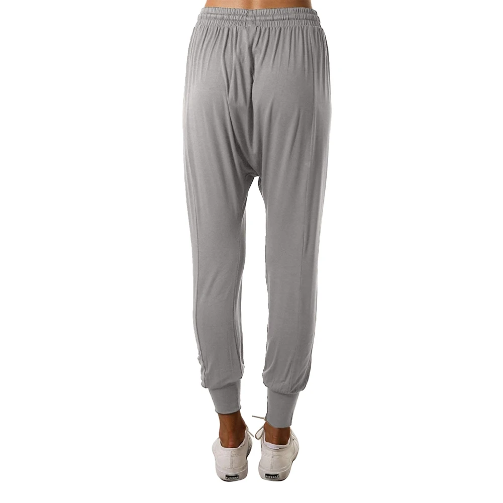 

Brand New Womens Personality Loose Lounge Pants Elastic Waist Drawstring Workout Joggers Cross-Pants with Pockets