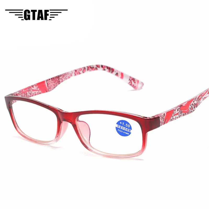 

Fashion Transparent Reading Glasses Men and Women Universal Flower Printed Spectacles Anti Blue-ray Reading Glasses +1.0 To 4.0