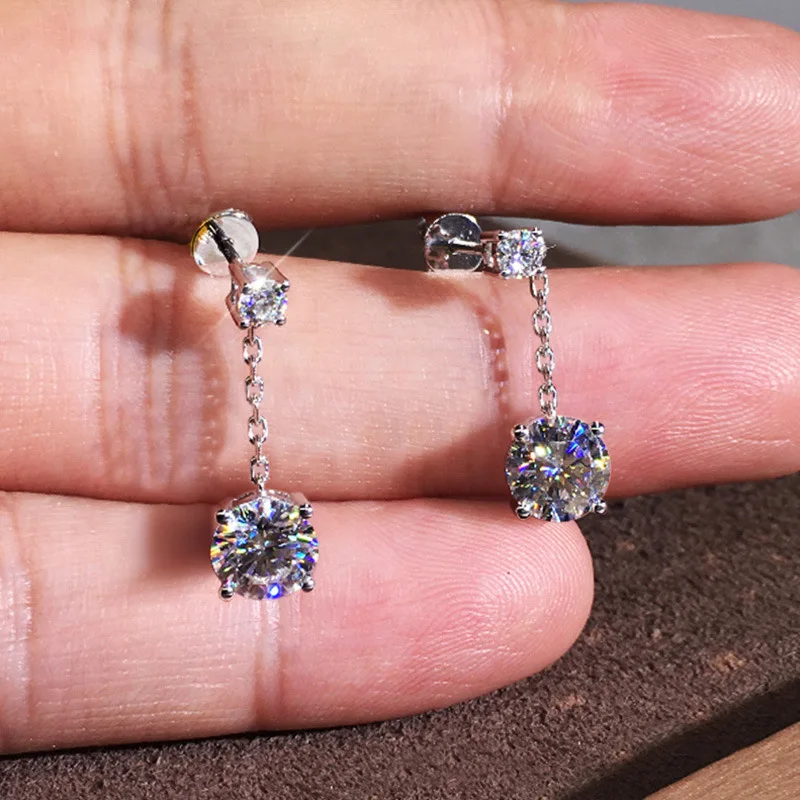 

Женские серьги-подвески из серебра 925 пробы, с цирконом