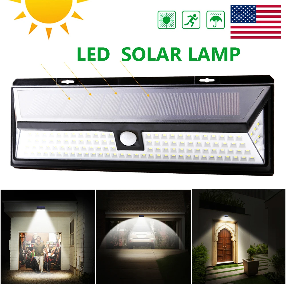 118LED солнечный светильник на открытом воздухе Солнечная лампа PIR датчик движения