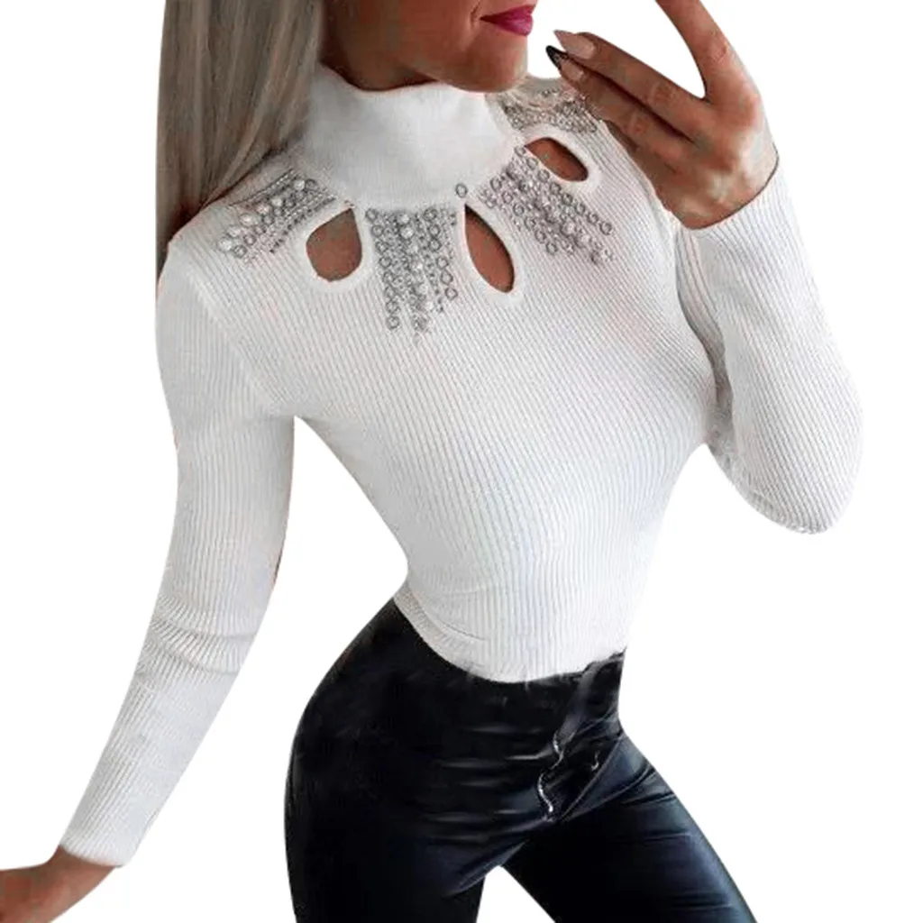 2019 осенне-зимний женский трикотажный Готический Модный пуловер Femme с