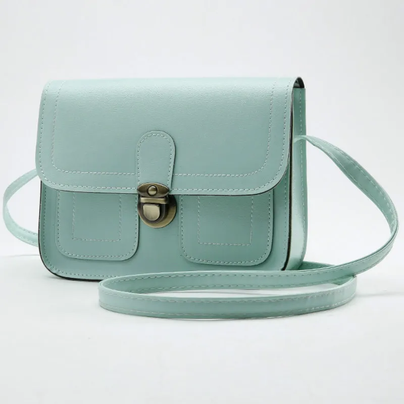 Light Blue Новая Корейская версия маленькая квадратная женская сумка модные сумки ретро сумка через плечо сумка-мессенджер сумка для мобильного телефона - Цвет: Light Blue