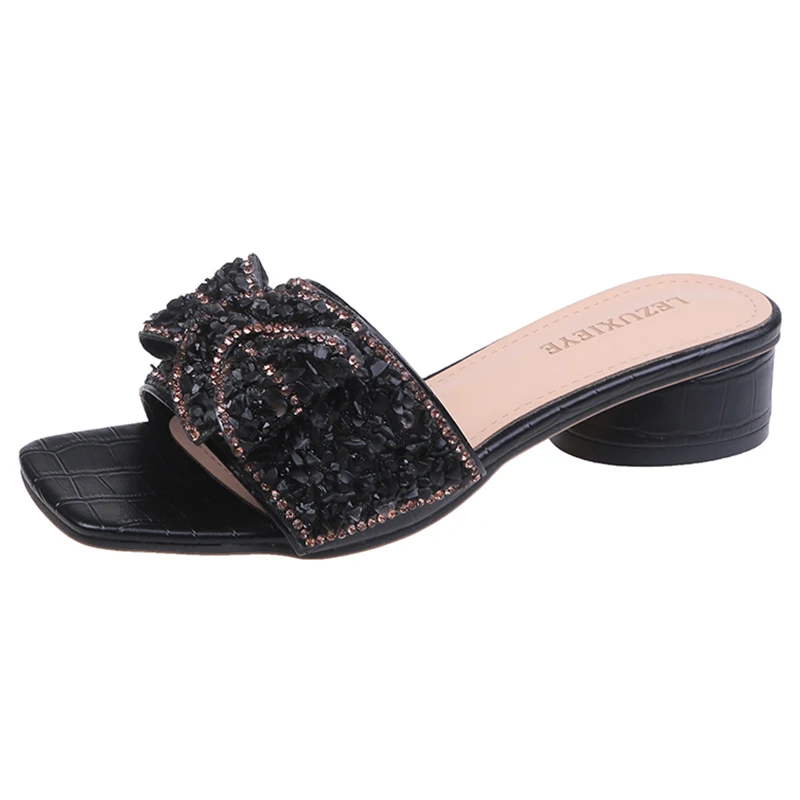 

2021 Summer New Fashion Women's Slippers Roman Women Bow Sweet and Lovely Soft Low Slippers Ladies All-match Shallow Slippers