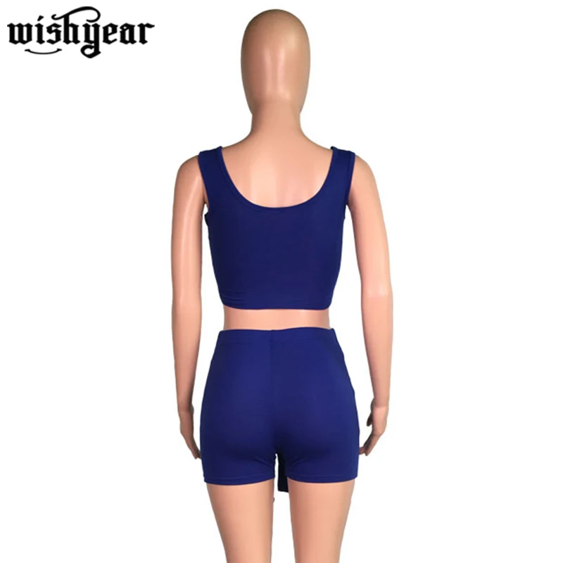

Women SportyTwo Piece Set Square Collar Sleeveless Tank Crop Top+ High Waist Tie Up Shorts Sets Summer Sport Fitness Tracksuit
