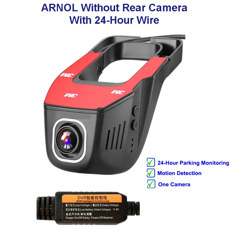 ARN One Cam Line Jabriel автомобиля Камера 1080P Автомобильный цифровой видеорегистратор HD dash cam 24 часа видео рекордер заднего Камера для Марка Renault Clio Megane 2 3 тряпкой Captur KADJAR - Название цвета: ARN One Cam Line