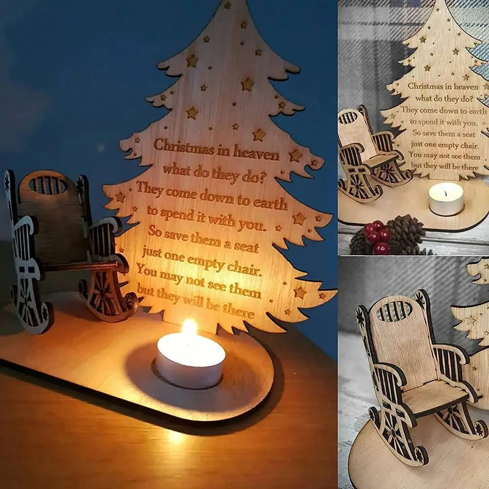 

Christmas Remembrance Candle Ornament to Remember Loved Ones Merry Christmas in Heaven Memory Tealight Candlestick Holders