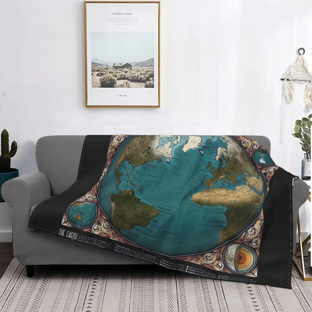 

Super Soft The Earth Map Blanket For Couch Home Decor Microfibre Throw Blankets Suprise Gifts