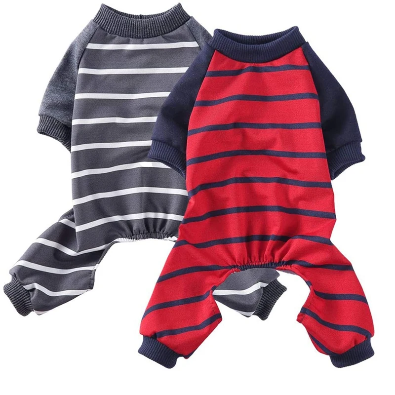 

2 Pack Dog Pajamas, Soft Cotton Dog Nightclothes Shirt Pet Clothes Jumpsuit Pjs Sleepwear For Dogs Puppy Cats