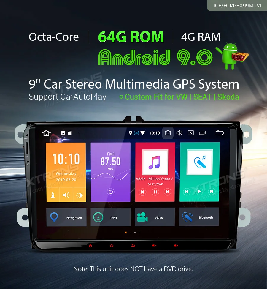 XTRONS " PX5 Android 9,0 Автомобильный плеер радио gps для VW Volkswagen Golf Passat CC Touran Tiguan Sharan для сиденья для SKODA No DVD