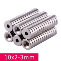 10 20 50 100pcs neodymium magnets dia 10mm thickness 2mm with 3mm countersunk ring hole rare earth strong crafts magnet n35