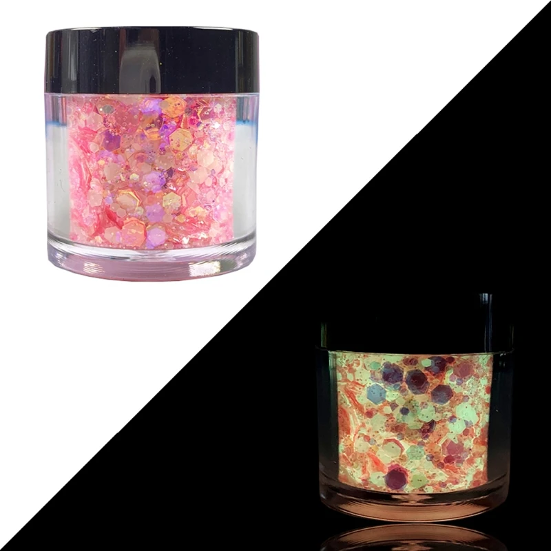 

Блестки для ногтей 57BD светится в темноте, блестки для ногтей