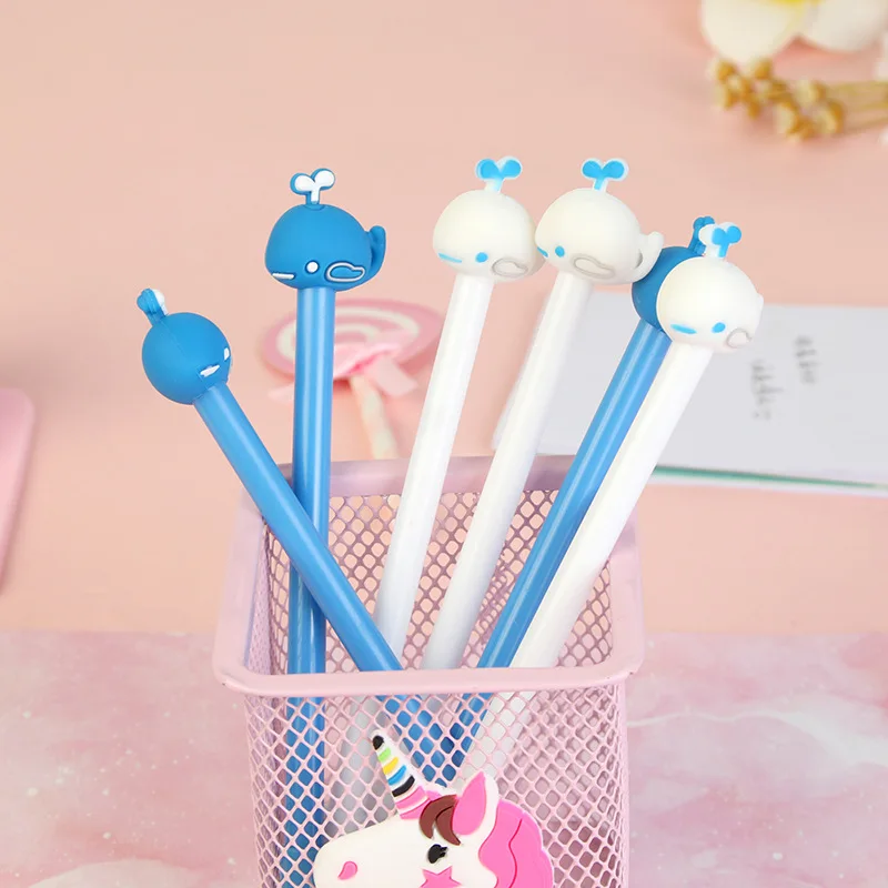 Kawaii ручка мультяшная креативная гелевая с Китом черная для заправки