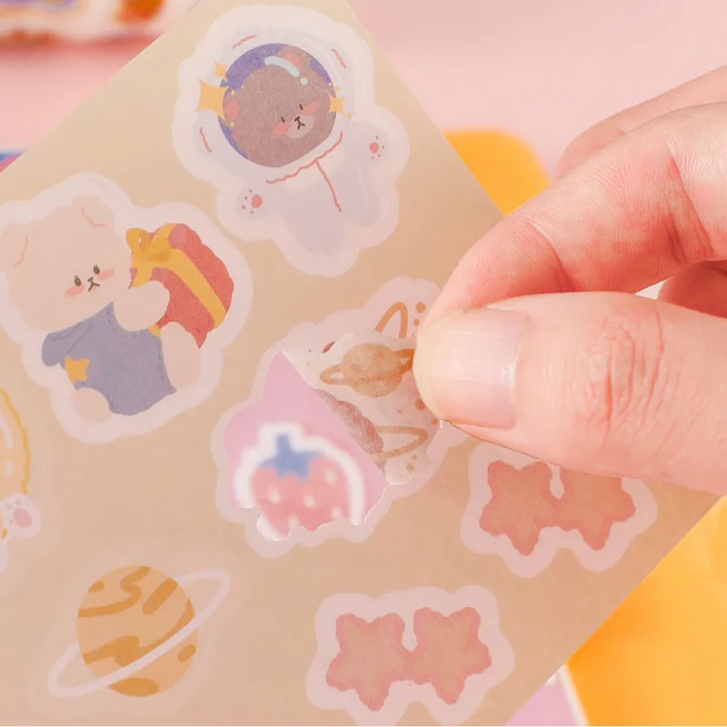 

Kawaii hand ledger gift set girl heart hand ledger cute multicolor ballpoint pen ins wind small clip cute memo and paper tape