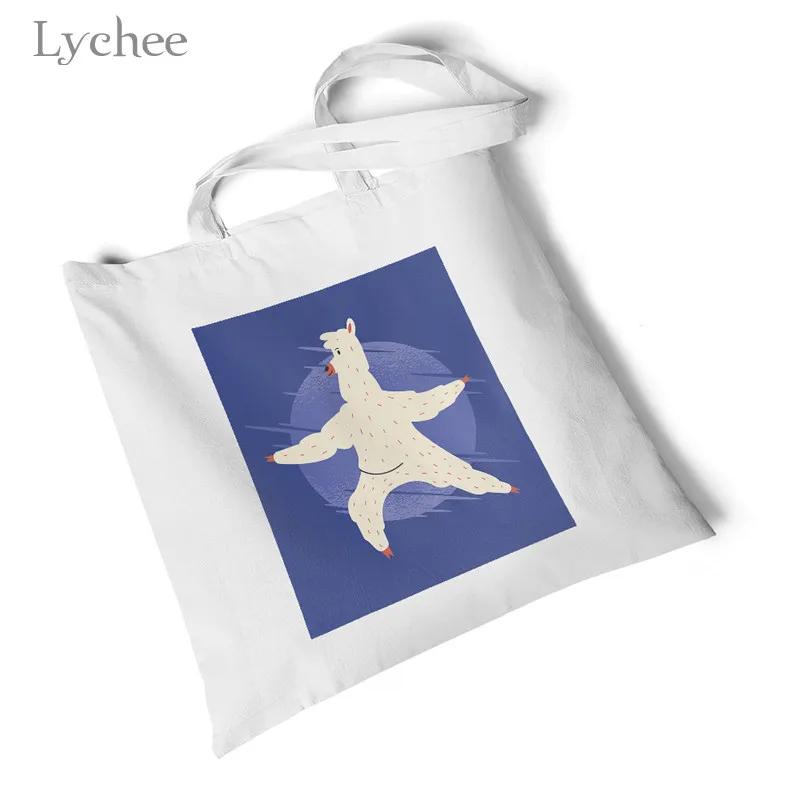 Женская Холщовая Сумка Lychee в стиле Харадзюку С мультяшным принтом ламы