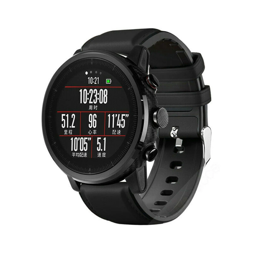 Black 22 мм кожаный ремешок для Huami Amazfit GTR 47 мм ремешок Смарт-часы фитнес-спортивный браслет для Amazfit Pace/Sratos 2/2 S/3 - Цвет: Black