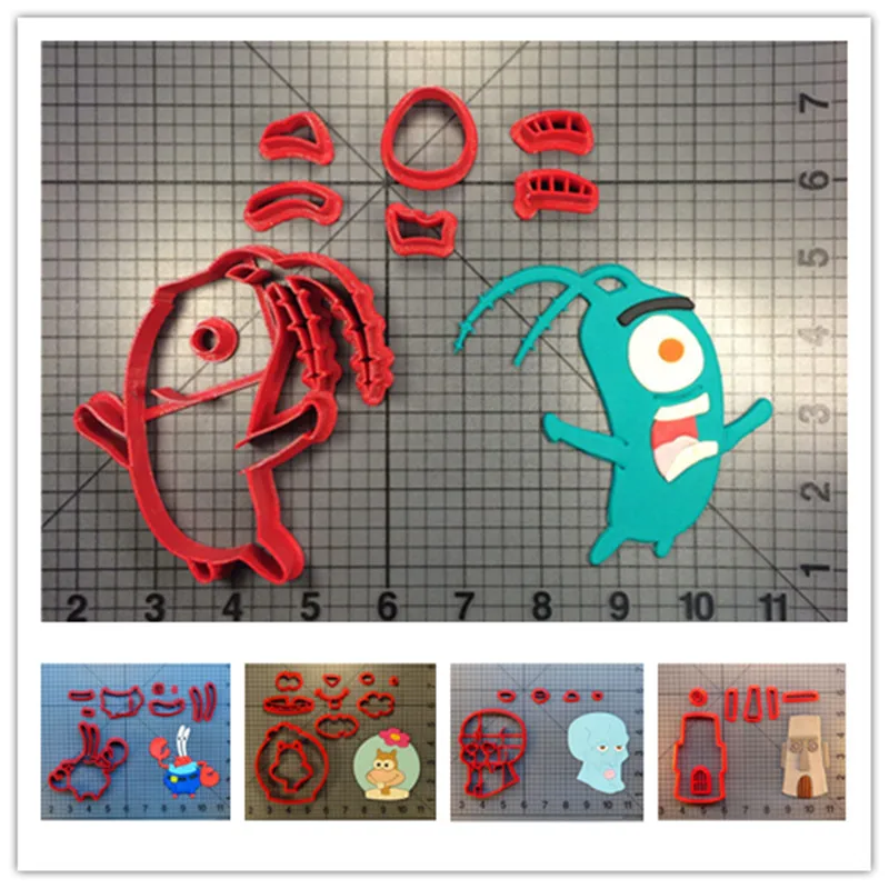 Детские Мультяшные крабы красивый дом планктон песочный Фондант резаки для