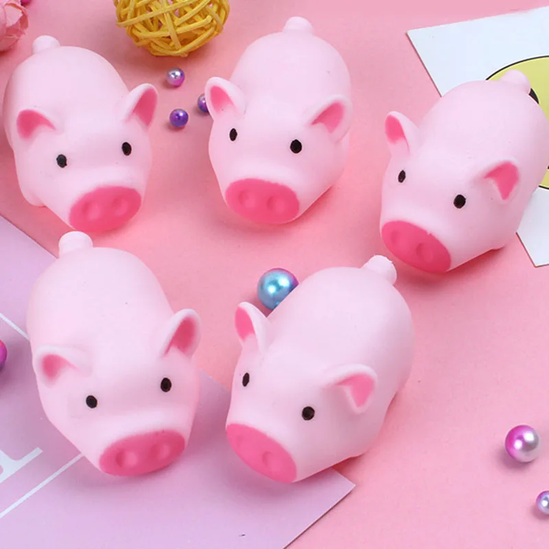 Cerdo de juguete blando Kawaii para ni&ntilde;os, cerdo de goma antiestr&eacute;s para apretar, regalo de fiesta de cumplea&ntilde;os-1