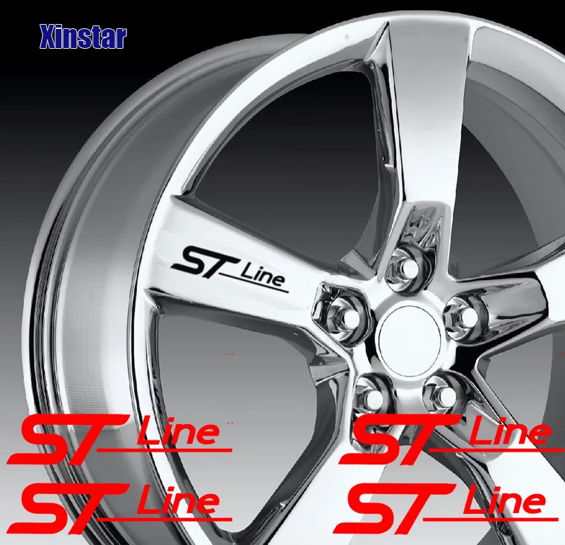 

4Pcs STLINE Car Wheel Sticker For Ford Fiesta Mondeo Fusion Escape Edge Ecosport Kuga Focus Auto Accessories
