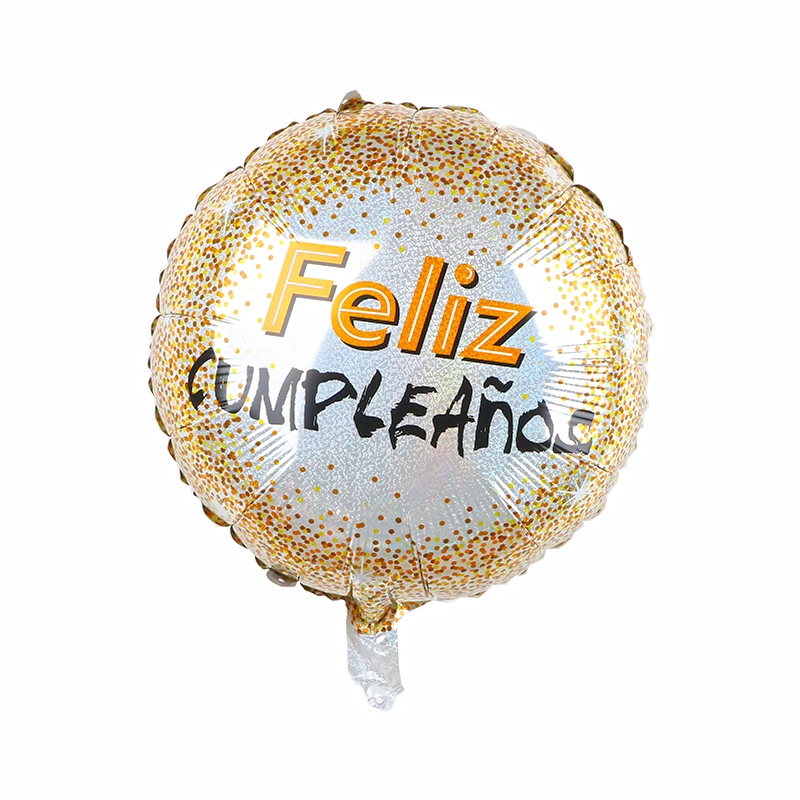 50 шт в наборе 18 дюймов Лазерная Feliz cumpleaños испанский Happy День рождения Mylar Фольга