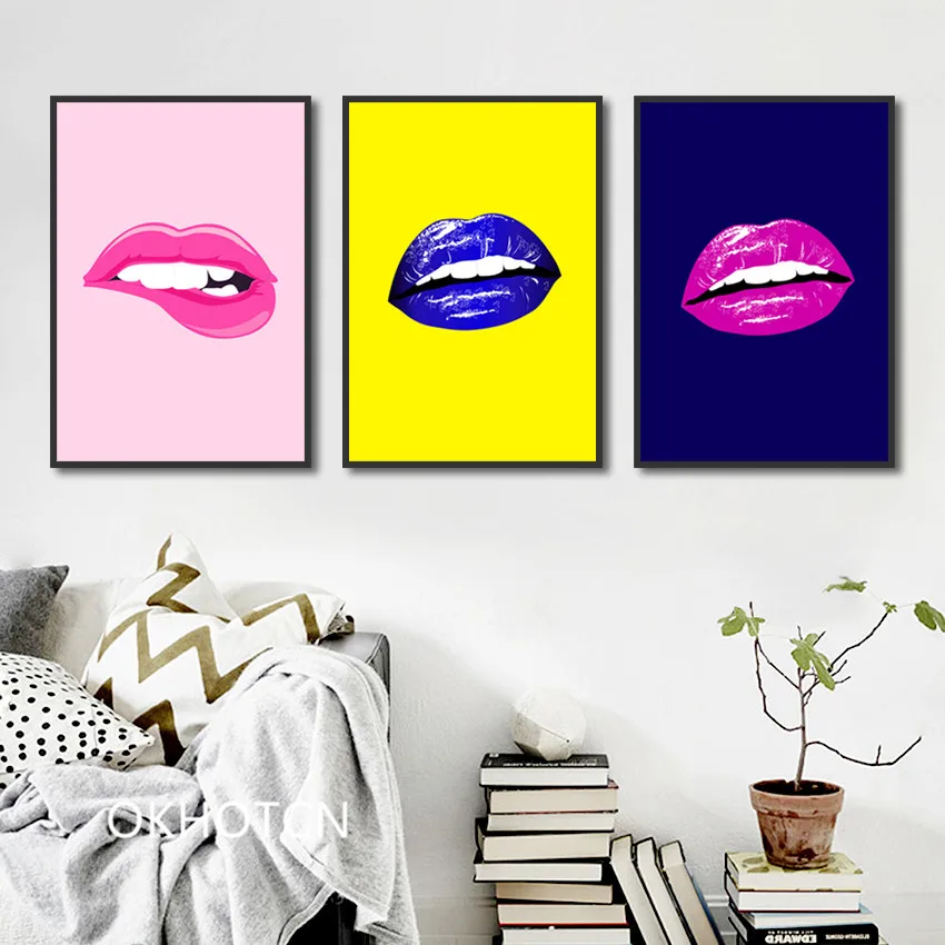 

Wall Art Nordic Minimalist Sexy Lips Posters Canvas Painting Art Gift Home Prints Decoration Pictures for Living Room