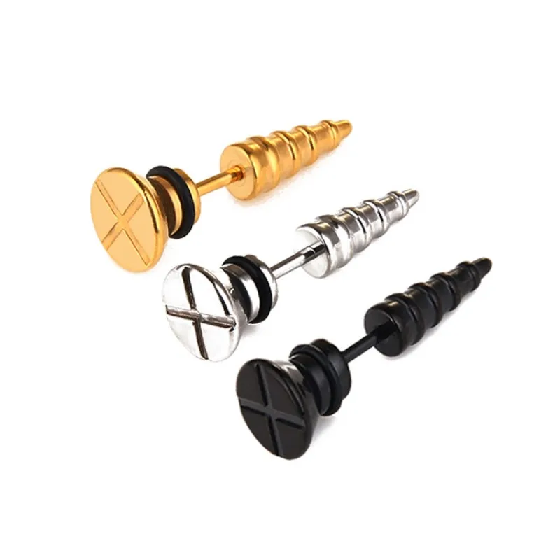 

Punk Style Stainless Steel Stud Earrings Men Women Earrings Gothic Unisex Piercing Earring Halloween Funny Ear Jewelry Wholesale