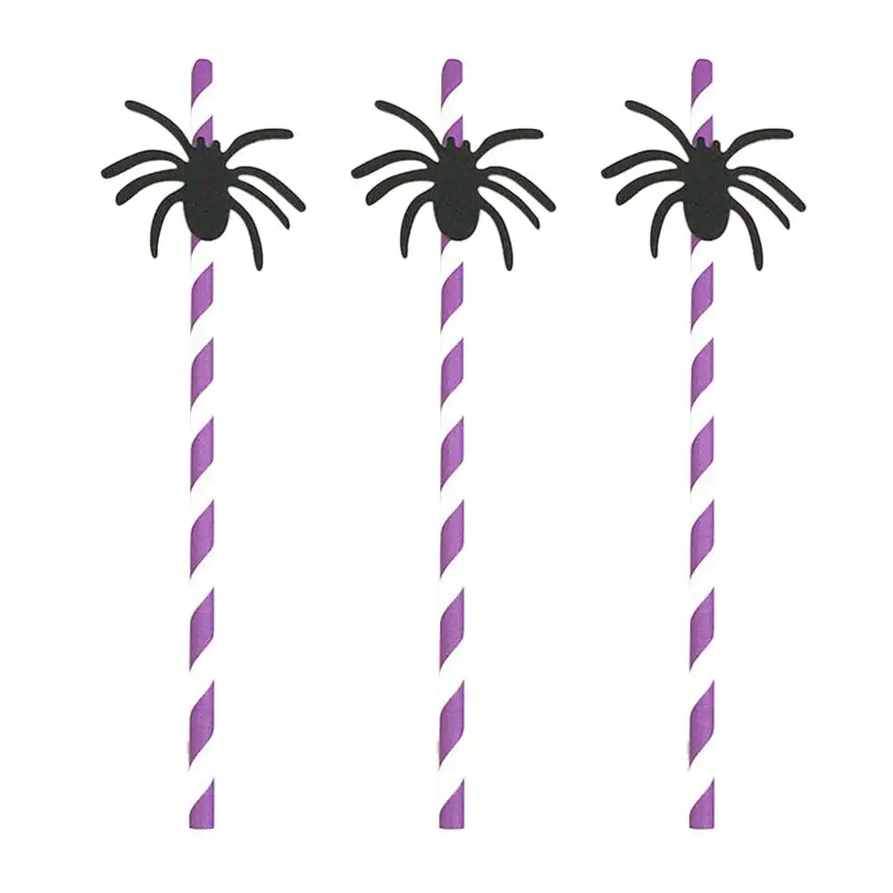 

5 Packs Party Straws Halloween Funny Delicate Paper Decoration Straw For Halloween Festival Bar Party Home Kitchen Supplies