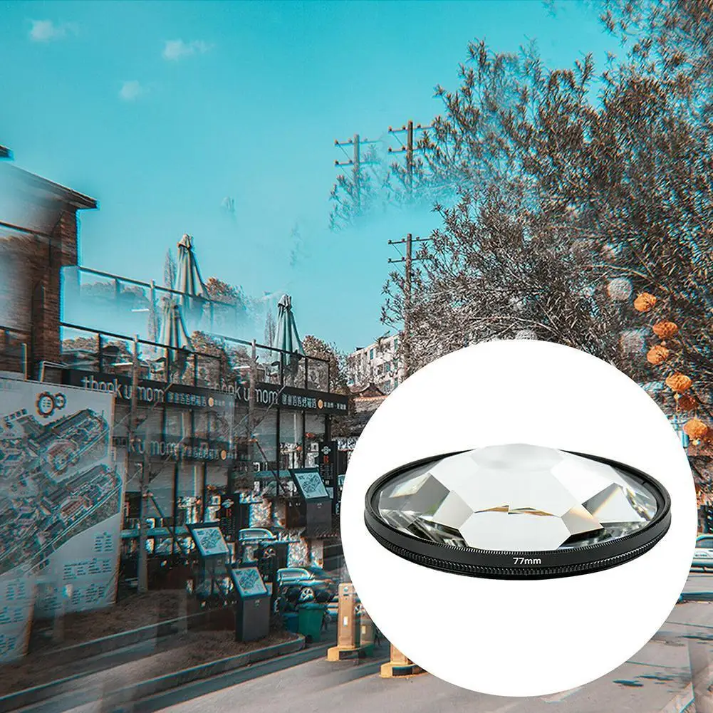 

Photography Foreground Blur Film And Television Props 77mm Kaleidoscope Prism Lens Filter Camera Effect SLR Accessories