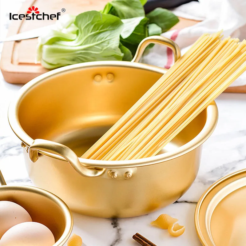 ICESTCHEF корейский стиль Ramen горшок из алюминиевого сплава суповый мгновенная лапша