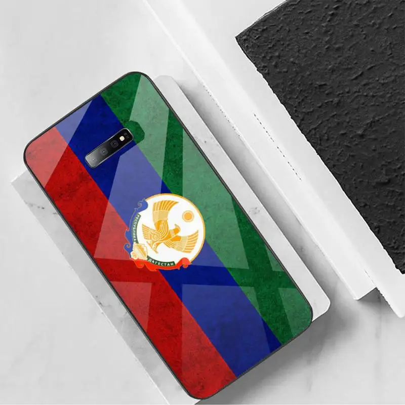 

Dagestan Flag Phone Case Tempered glass For Samsung S6 S7 edge S8 S9 S10 e plus note8 9 10 pro