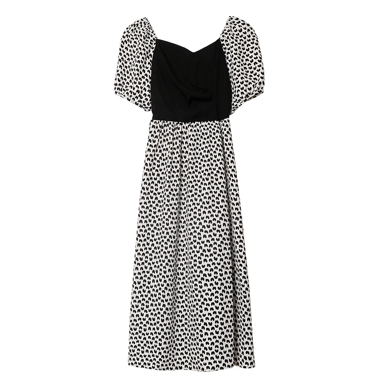 

Make the summer new han edition retro temperament show thin short sleeve v-neck accept waist long splicing in the skirt