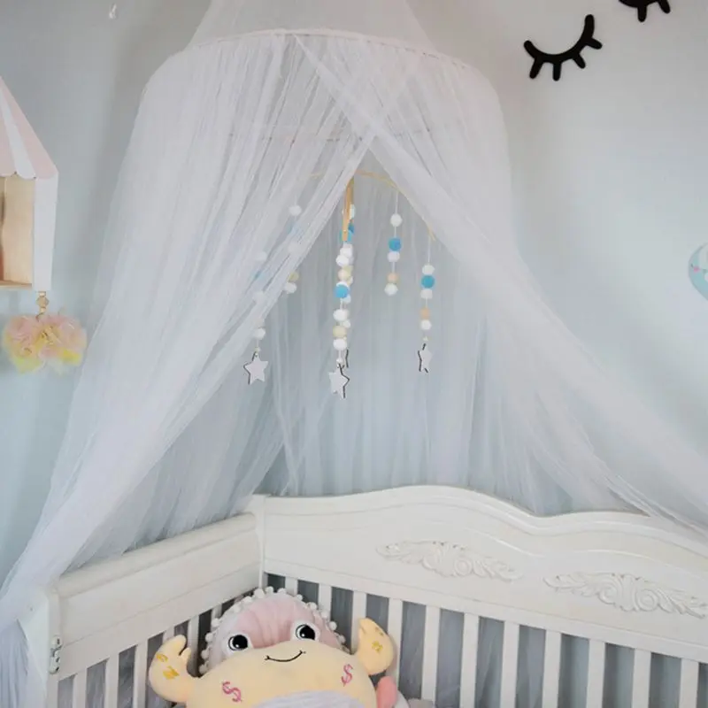 

Baby Crib Nordic Style Mobile Rattles Toy Wool Balls Wind Chime Newborn Baby Cot Hanging Bed Bell Infant Room Decoration