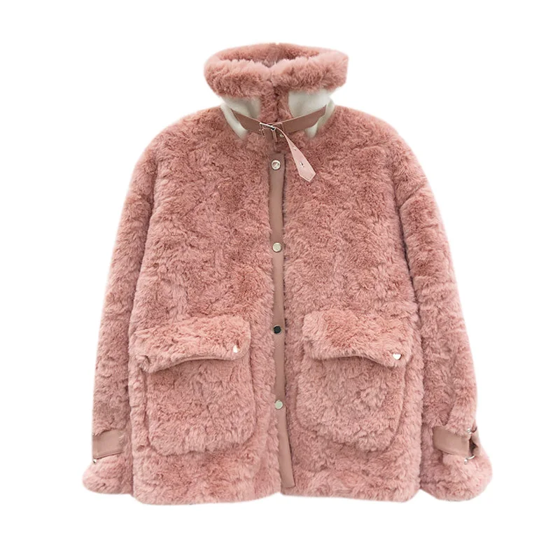 Куртка PERHAPS U женская из искусственного меха верхняя одежда с карманами на молнии