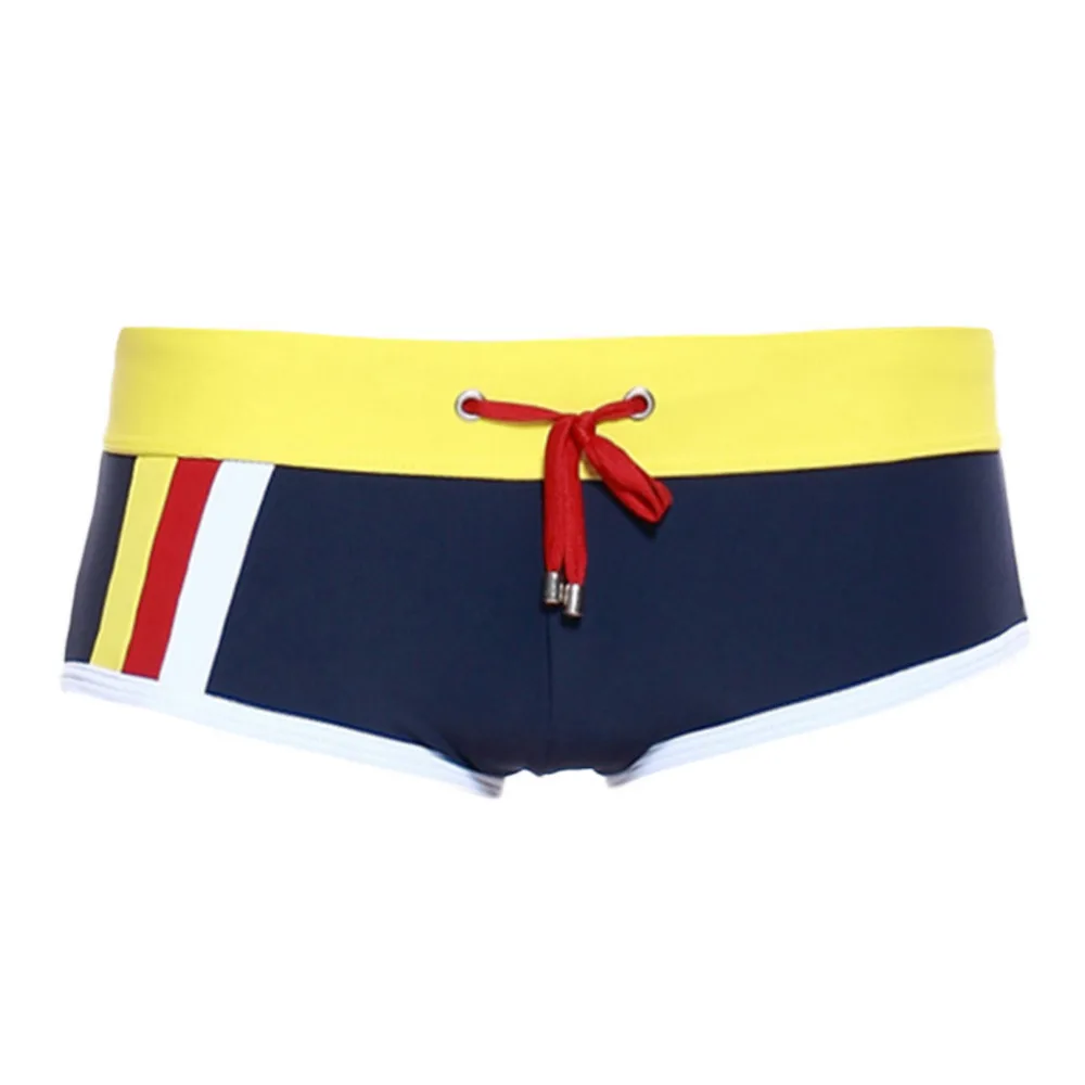 

2019 Summer New Men's Nylon Strap Low Waist Camouflage Color Matching Sexy Boxer Shorts Boxer Men's Swimwear 9.16