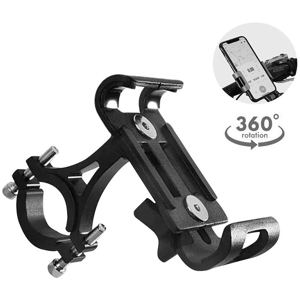 360 Degree Rotating Bicycle Rack Mountain Bike Stand Holder Cycling Navigation Bracket for 3.5 To 6.5 Inch Mobile Phones SJ0089