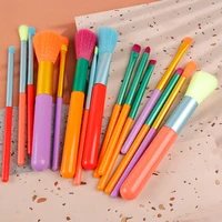 candy colors makeup brush set 15 pieces cosmetic powder eyeshadow eyeliner foundation blusher blending beauty makeup