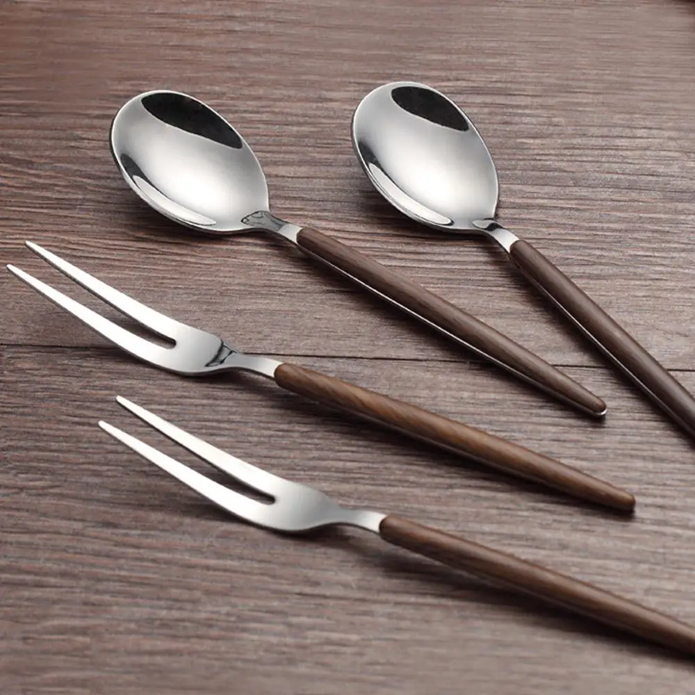 6 шт./компл. европейские столовые приборы набор столовых приборов из нержавеющей