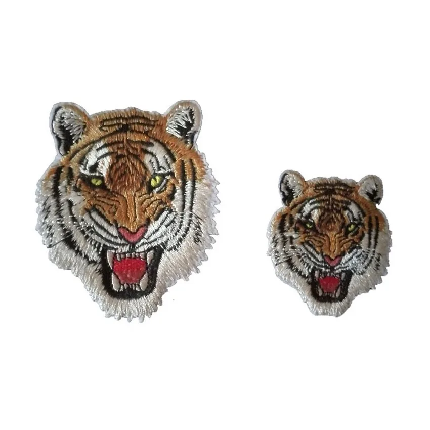 Детские брюки с тигровым анимальным Леопард Вышивка Патчи глажка военные