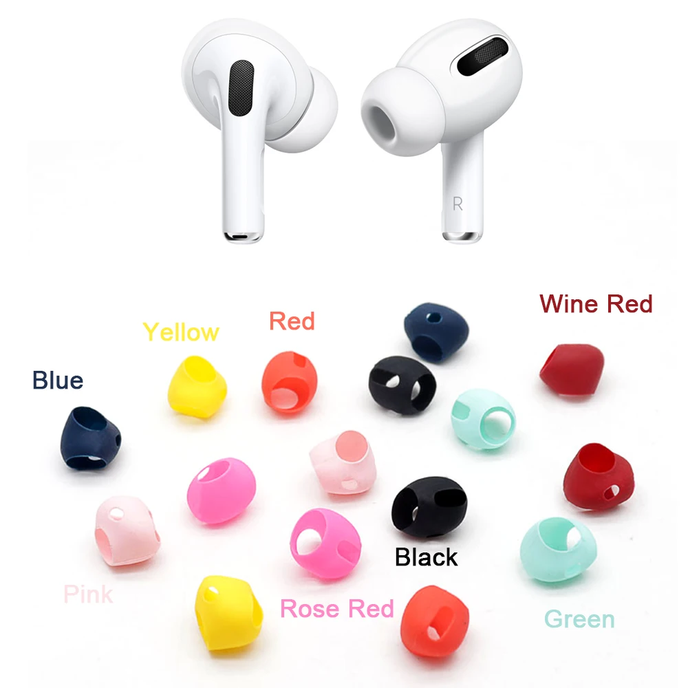 2Pcs Earphone Case Cover For Airpods Pro Silicone Anti-Slip Soft Earbuds Eartips Cap Apple 3 Accessories | Электроника