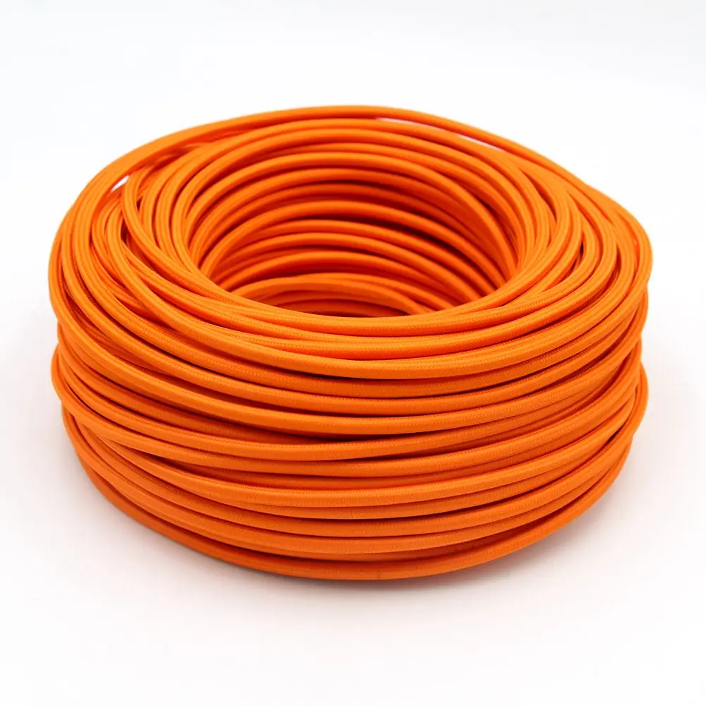 Orange 3 ядра 0,75 мм2 Ткань покрытый кабель винтажный светильник 3 провода электрический провод текстильный гибкий шнур питания - Цвет: Orange