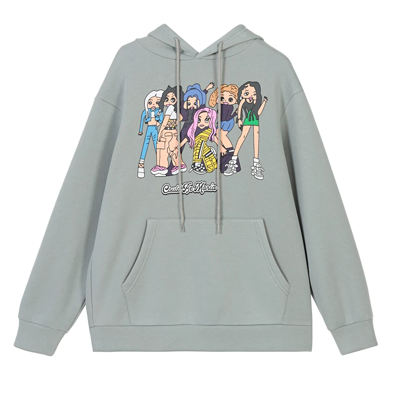 

Hugcitar 2020 Long Sleeve Letter Print Baggy Ouersiaed Hooded Top Autumn Winter Women Fashion Streetwear Casual Clothings