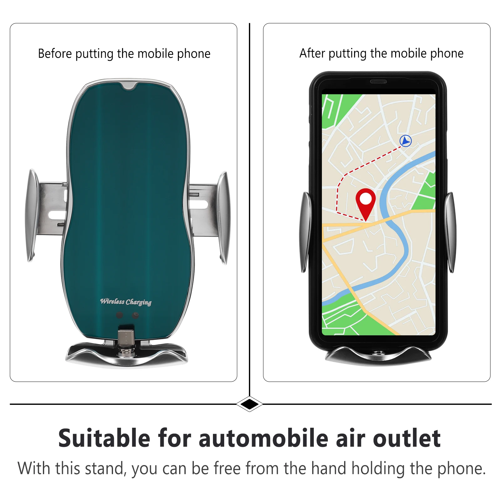 

1 Set Car Mounted Wireless Charging Phone Bracket Practical Car Phone Holder