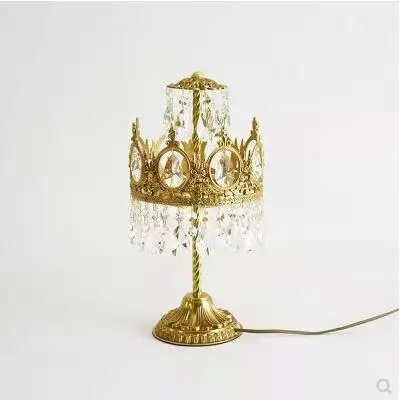 Хрустальная настольная лампа crown американская французская Ретро