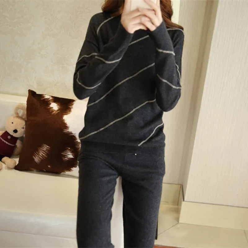 

Брюки с круглым вырезом, специальное предложение, модная новинка 2020, зимняя вязка, тяжелая Промышленная, из бусин, норковый комплект из 2 пре...