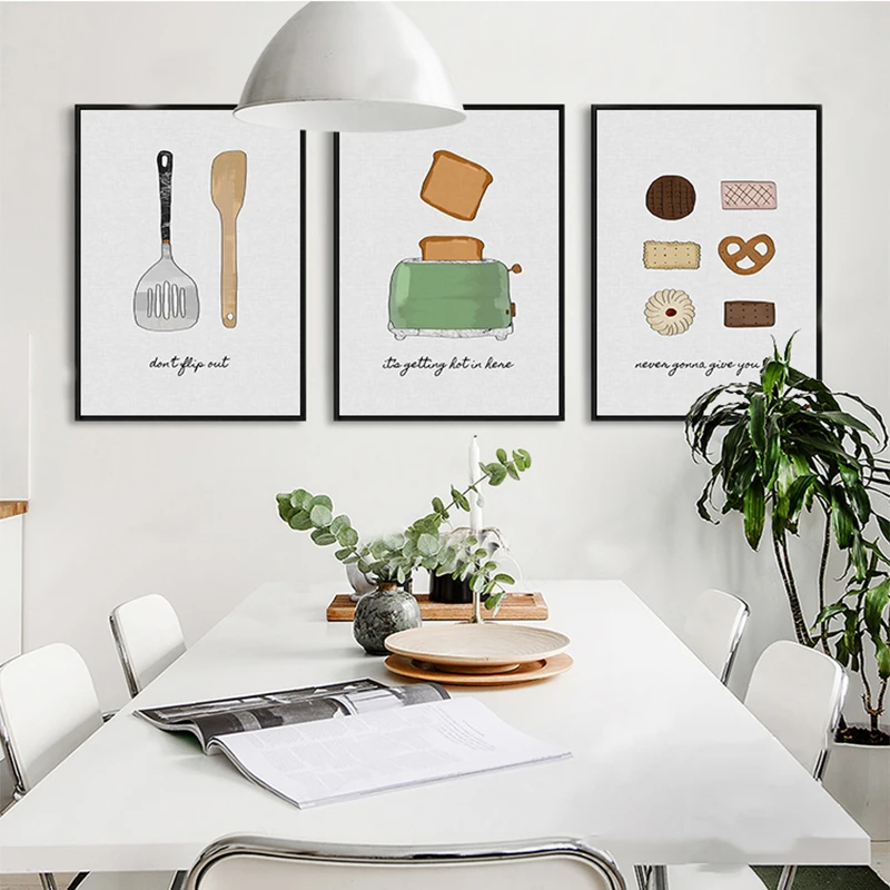 

RELIABLI ART Nordic Style Tableware Pictures Canvas Painting Modern Restraurant Decorative Posters Wall Art For Living Room