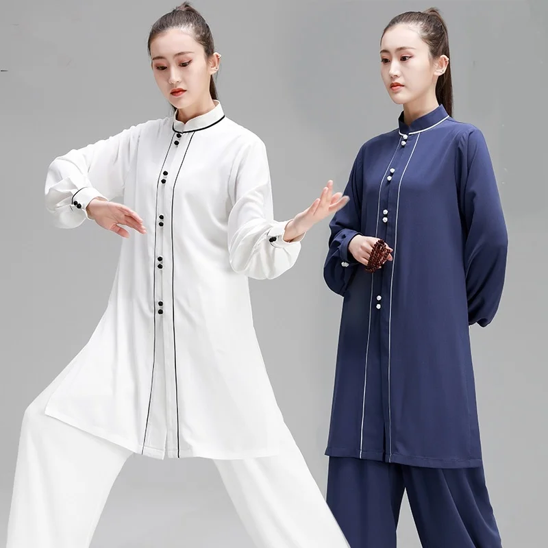 Модная белая униформа Тай Чи для боевых искусств костюм китайского