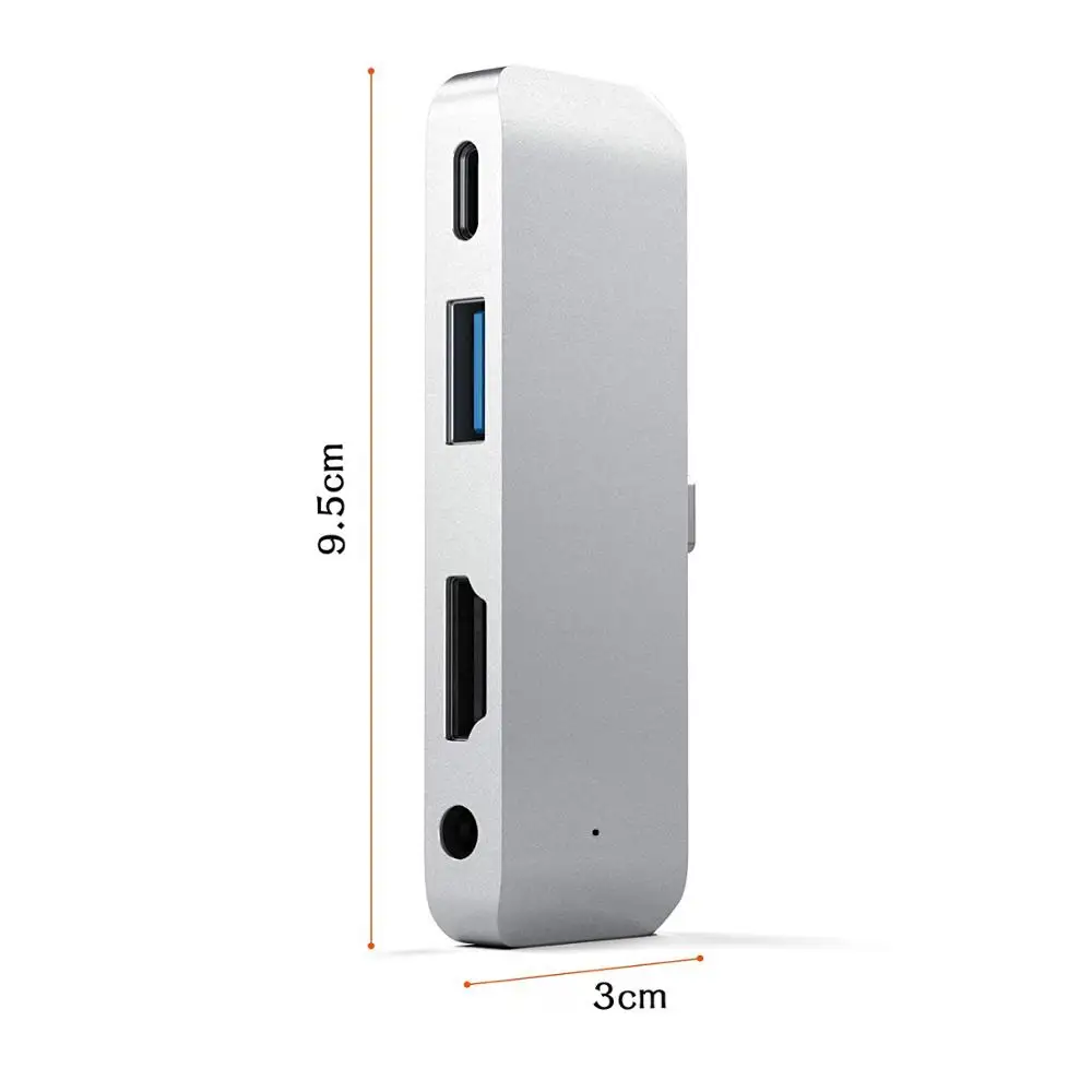 

USB Hub For iPad Pro Type-C Mobile Adapter with USB-C PD Charging 4K HDMI USB 3.0 & 3.5mm Headphone Jack 2020 Tablet